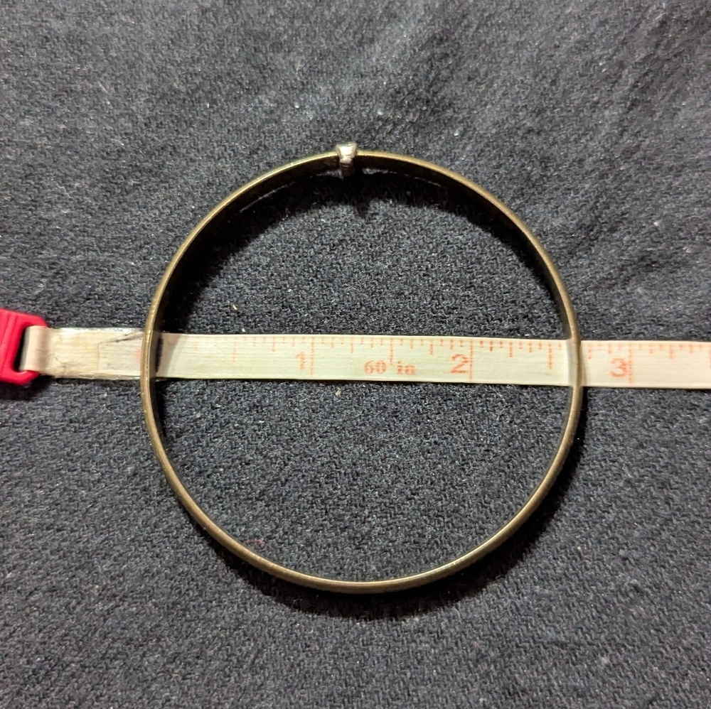 Silver and Brass Tone Bangle Statement Bracelet - Set Of 2 - Picture 4 of 4